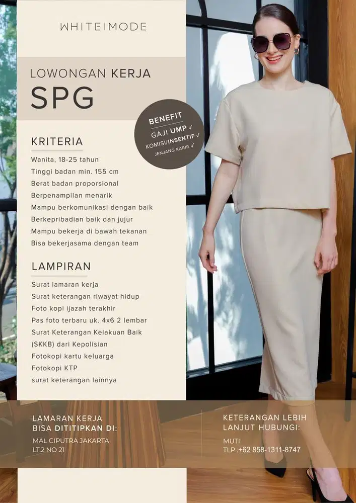 LOWONGAN SPG KHUSUS CEWEK