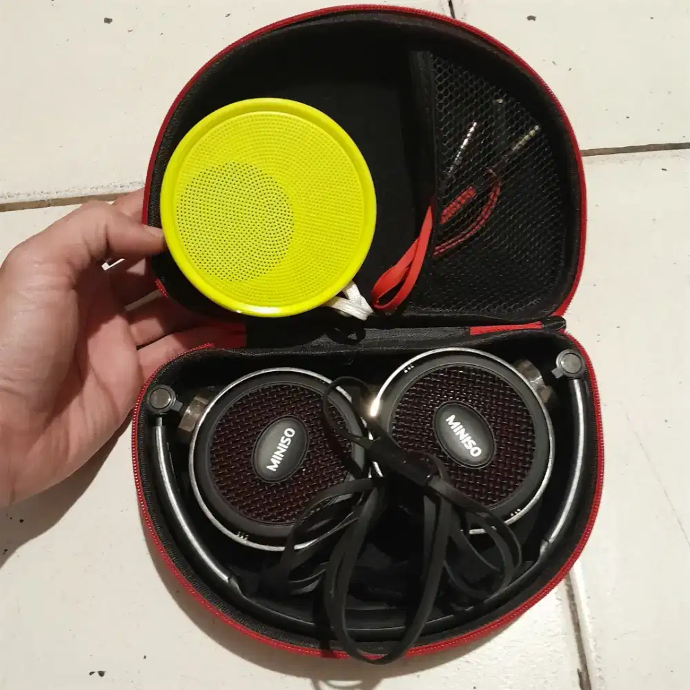 Bluetooth Speaker Sonic Gear + Headset Miniso