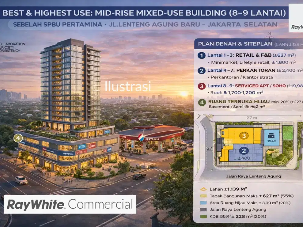 Aset Komersial Strategis di Lenteng Agung 1139 sqm