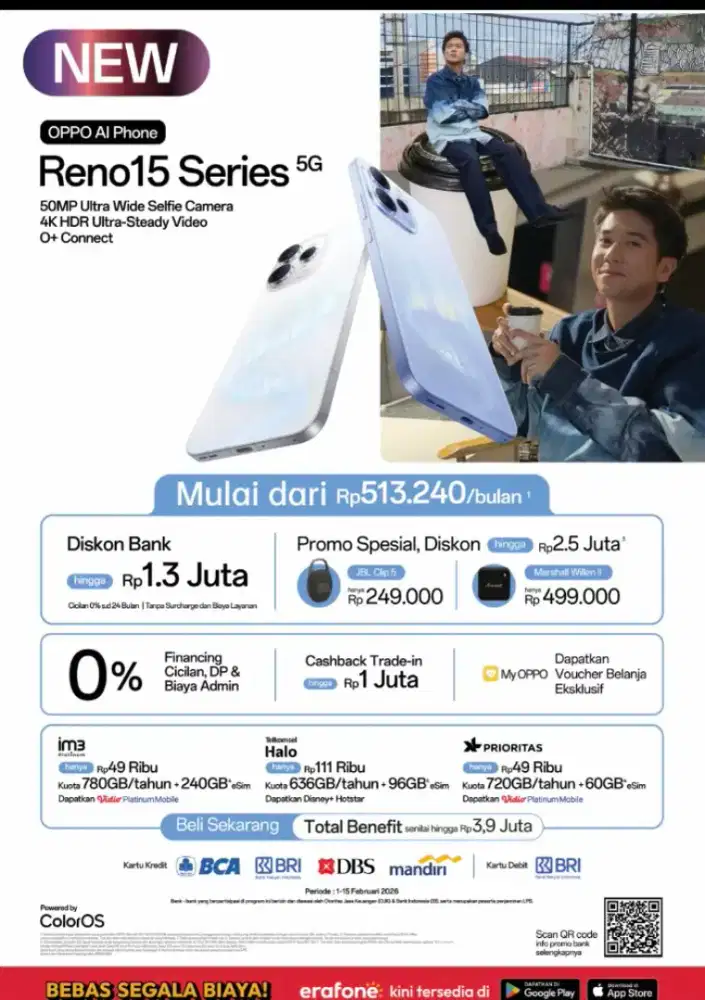 Oppo reno 15 ready bisa cicilan pakai KTP