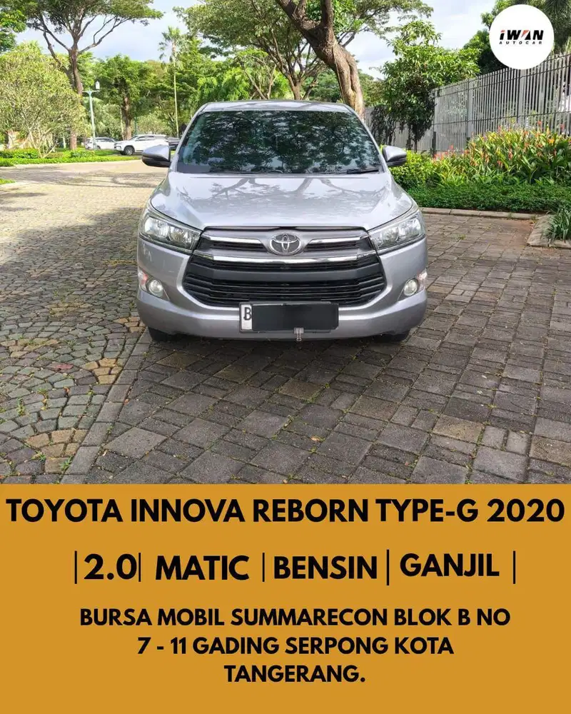 TOYOTA INNOVA REBORN G 2.0 BENSIN AT 2020