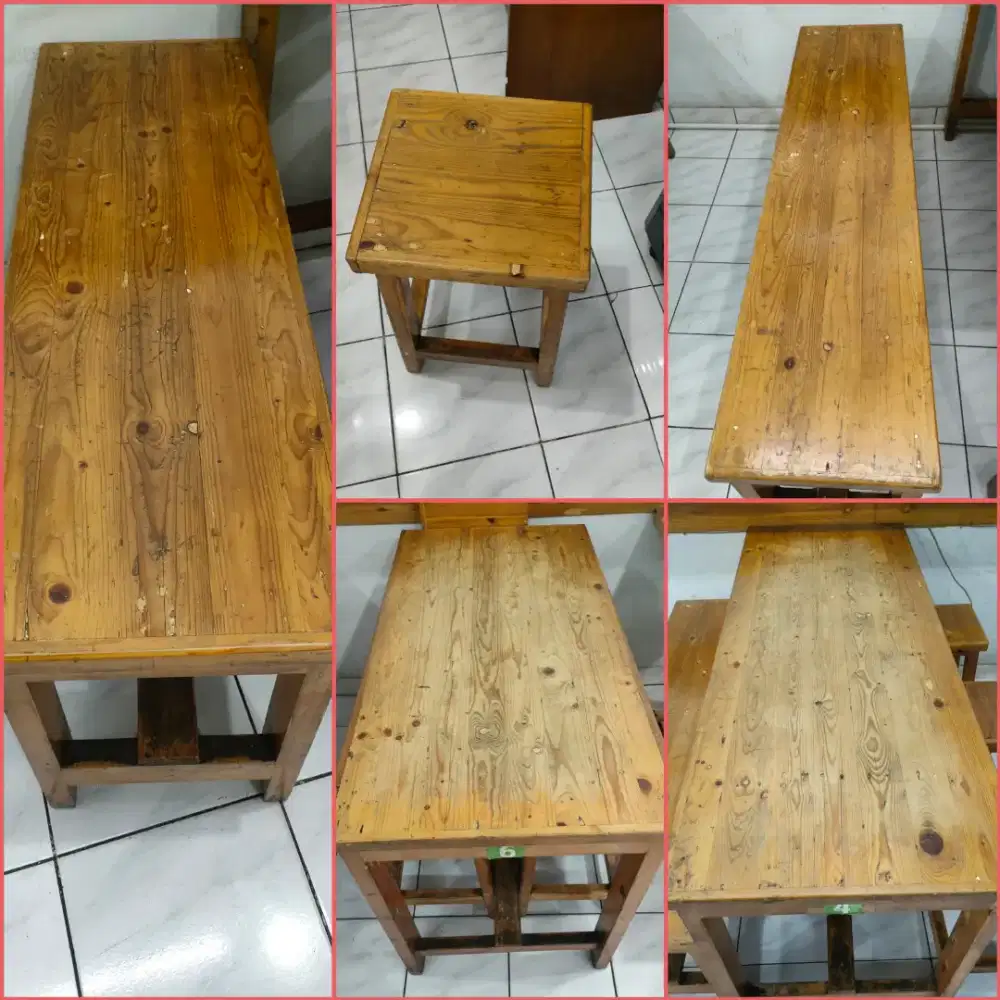 meja bangku kayu