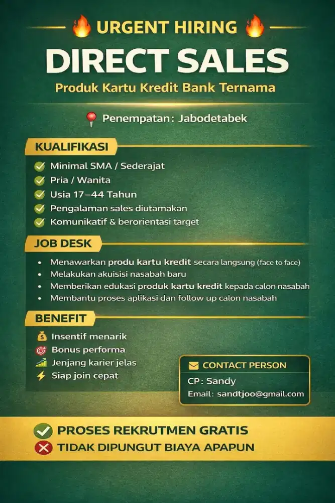 Direct Sales kartu kredit