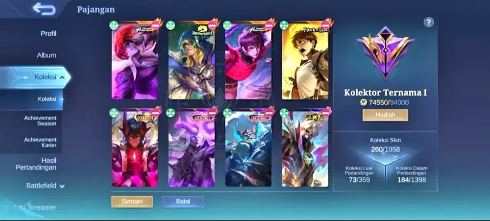 Jual akun ml murah dan gg