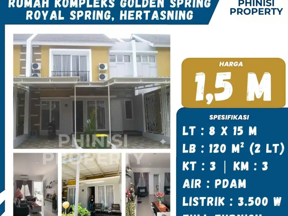 Dijual Rumah 2 Lantai di Royal Spring Hertasning