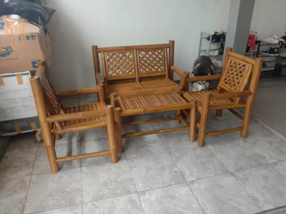 kursi bambu 1set