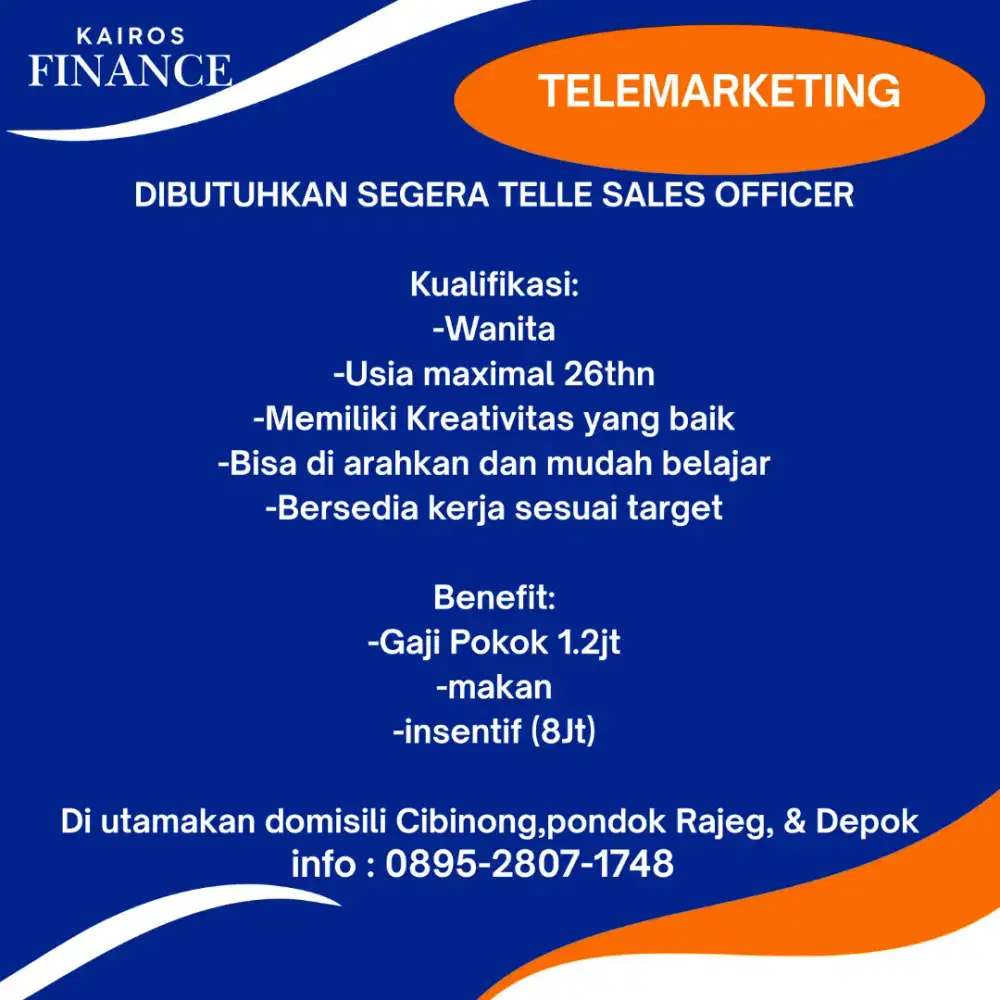 Lowongan pekerjaan telle marketing