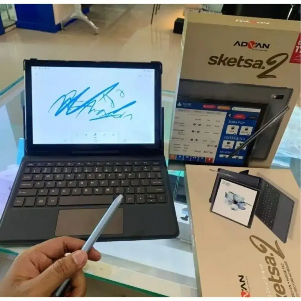 Jual Cepat Advan Tablet (LIKENEW) Sketsa 2.0 Bonus Keyboard+Case