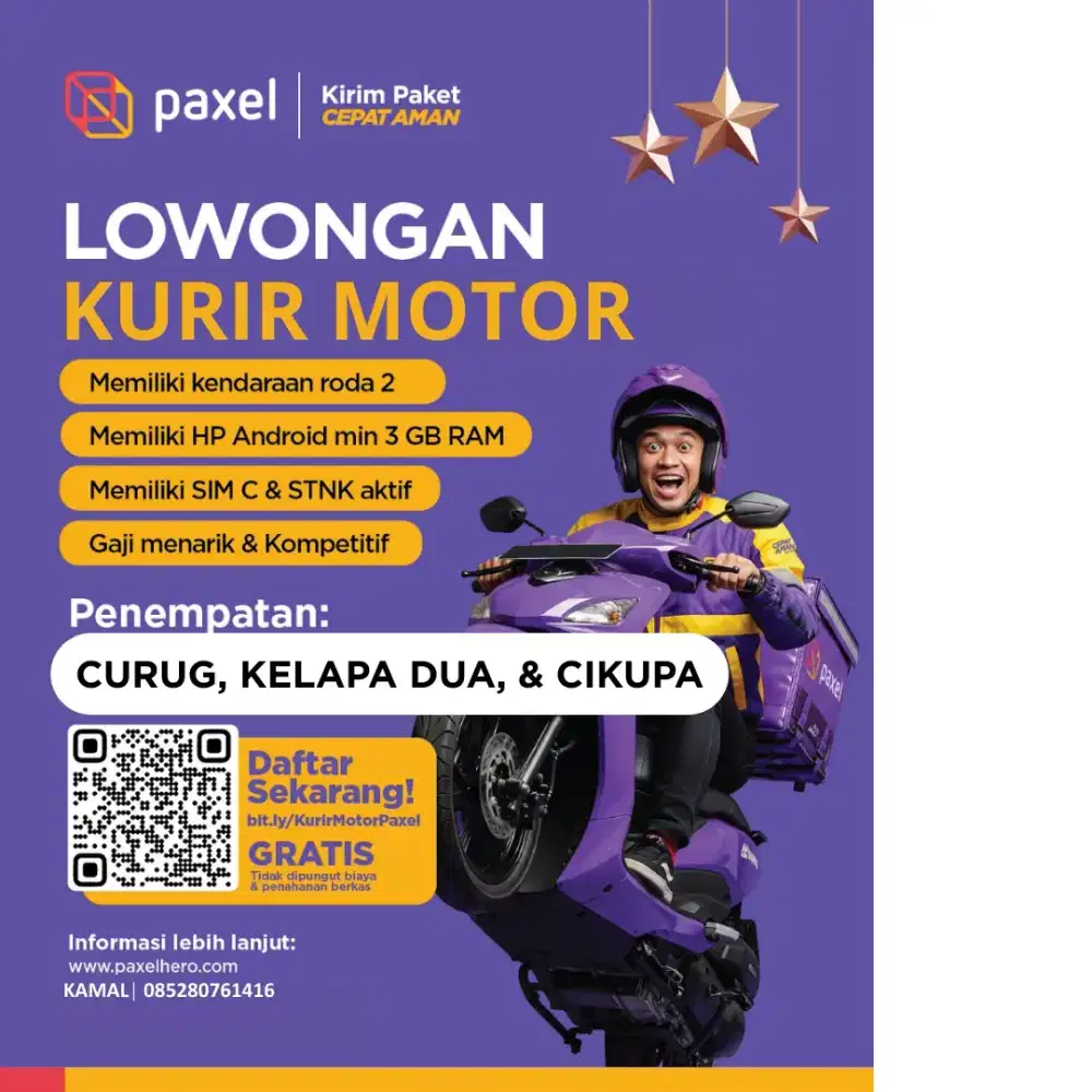 Lowongan Kerja kurir untuk area Tangerang kota & kabupaten