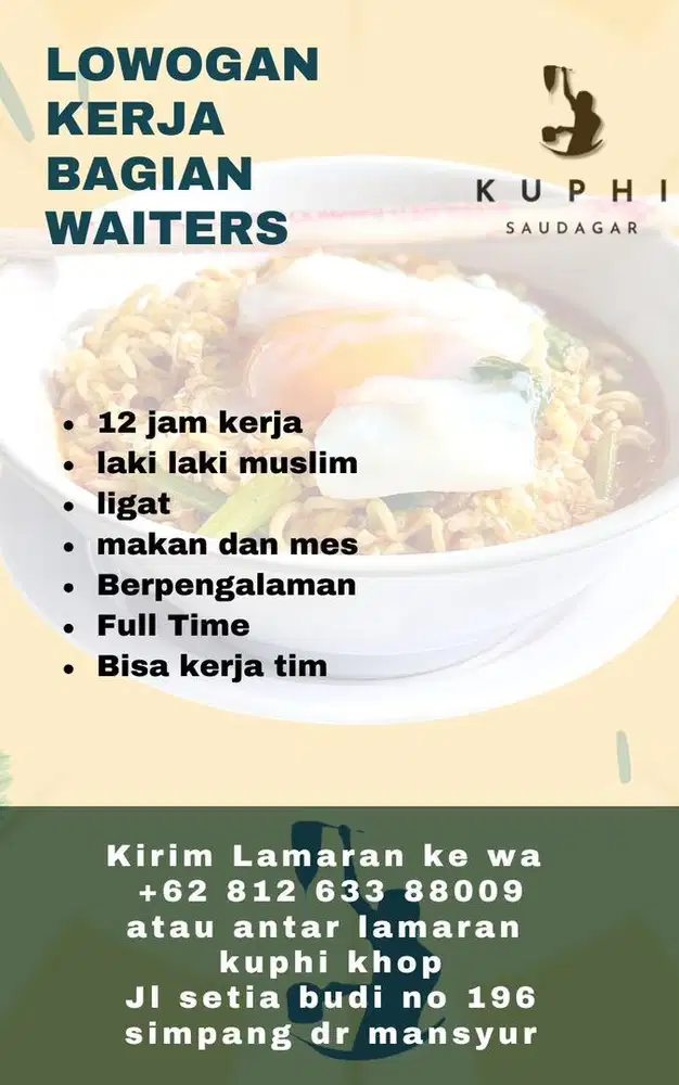 Di butuhkan waiters