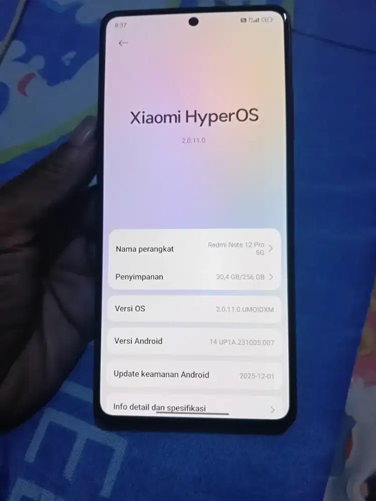 Xiaomi redmi note 12 pro 5G ram 8+8/256 mulus no minus hp casan no ori