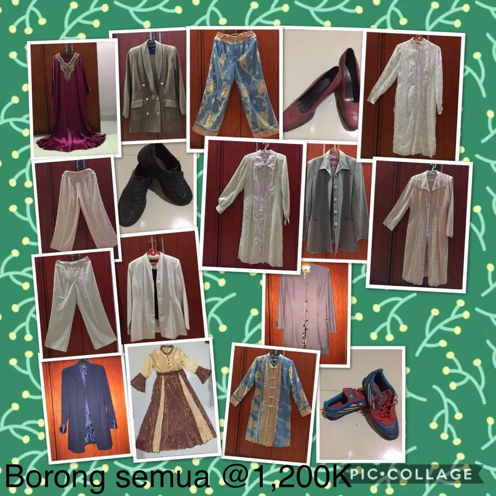 Baju pesta malaysian dress, blezer, sepatu wanita, accesories