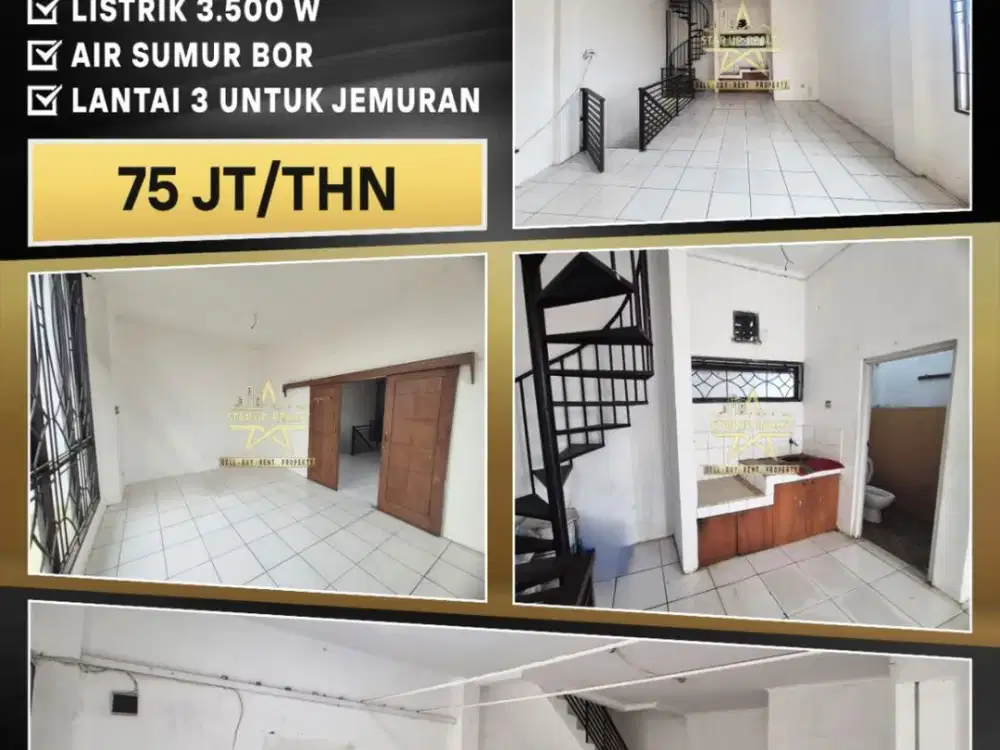 75 jt Disewakan Ruko Antapani 2 lantai dan ada dak jemuran di lantai 3