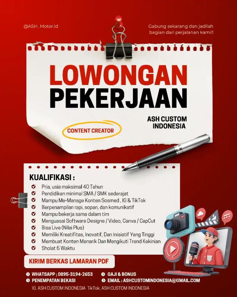 Lowongan Pekerjaan Content Creator