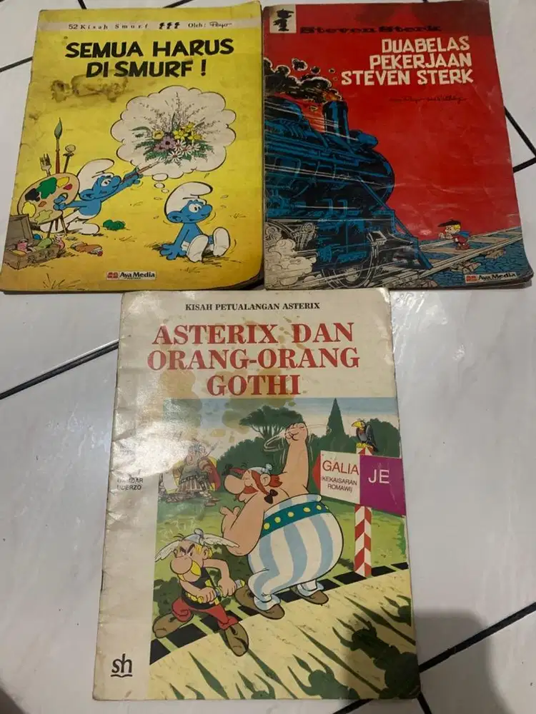 Komik barat jadul asterix, smurf dan steven strek