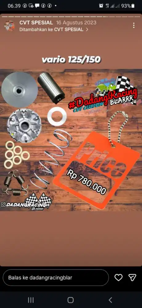 Puly custom DRB untuk PCX 160/adv 160