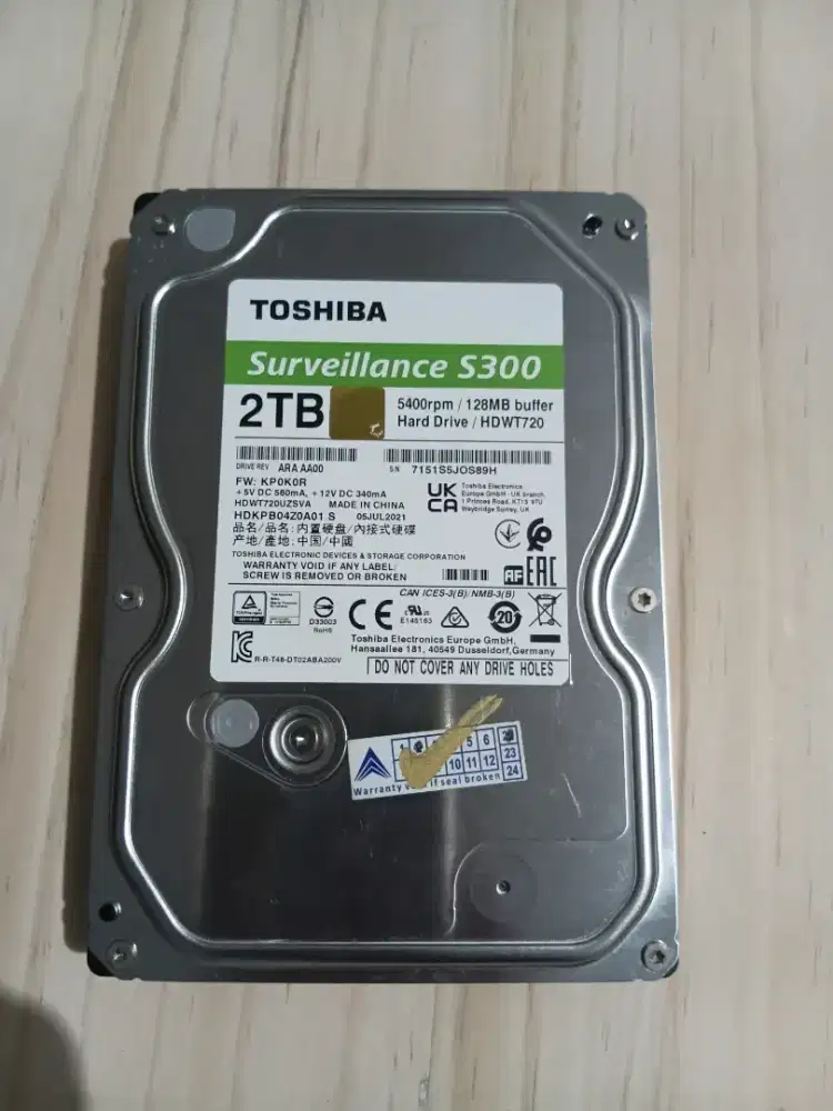 hardisk 2tb untuk pc/cctv health 100%