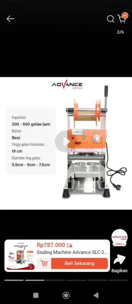 Cup Sealer merk advance