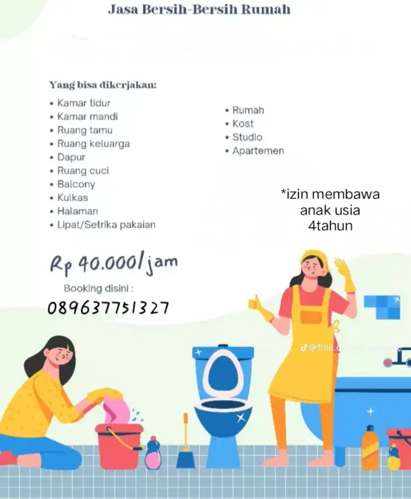 Jasa bersih-bersih cuci dan gosok