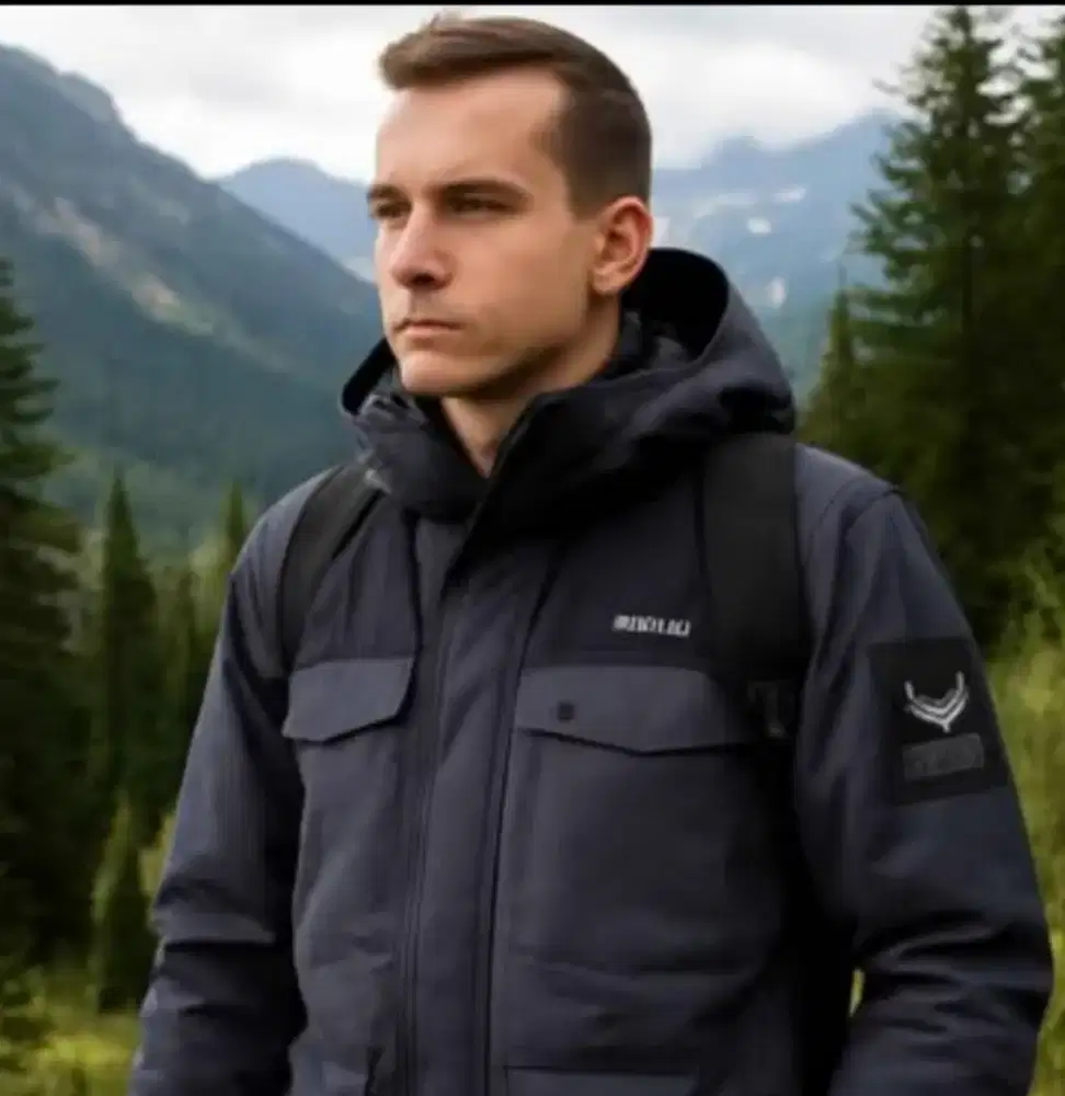 Jaket Bulang Gorpcore Abu navy L