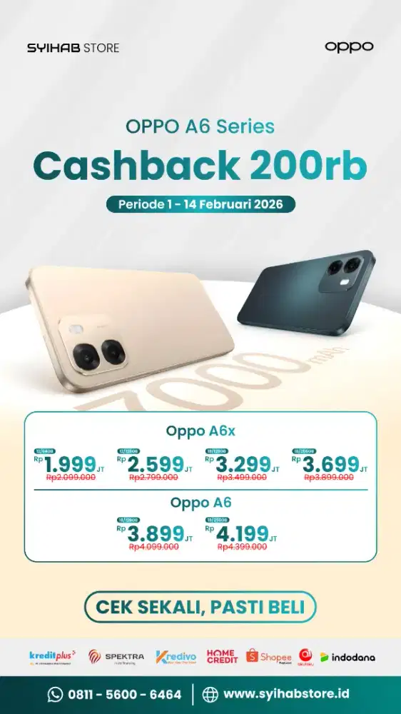OPPO A6 SERIES DISKON 200RB BISA CICILAN KREDIT TANPA BIAYA ADMIN