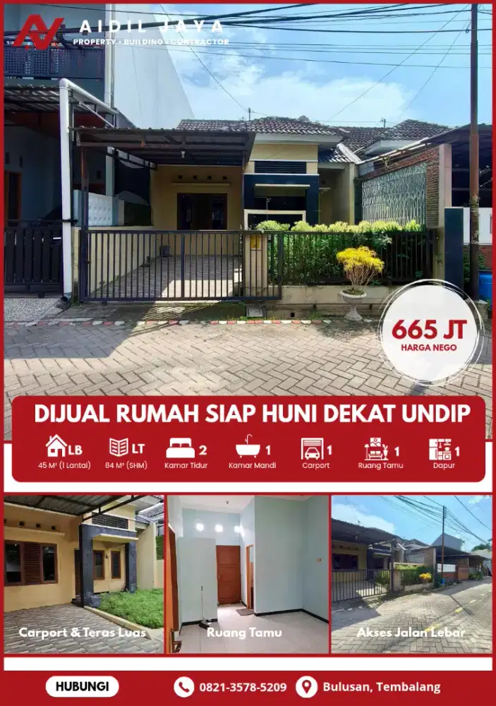 Rumah Bagus Murah Siap Huni Dekat Kampus UNDIP