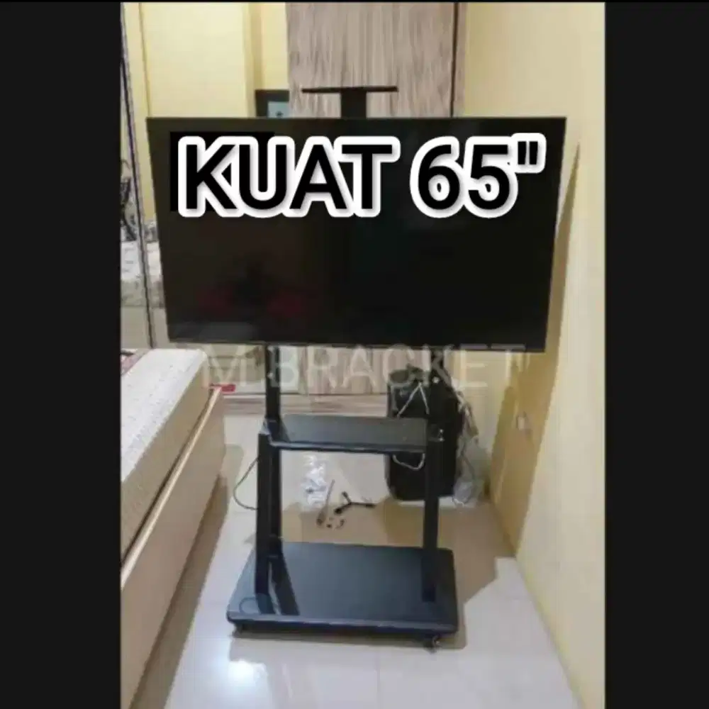 Standing + Bracket TV 32/40/43/45/50/55/60/65 Pakai Roda