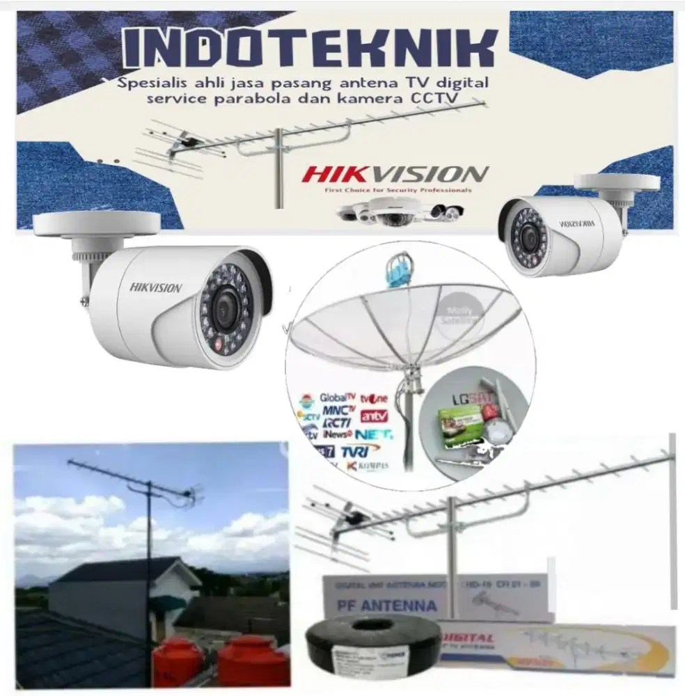Ahli pasang antena TV digital service parabola dan camera CCTV
