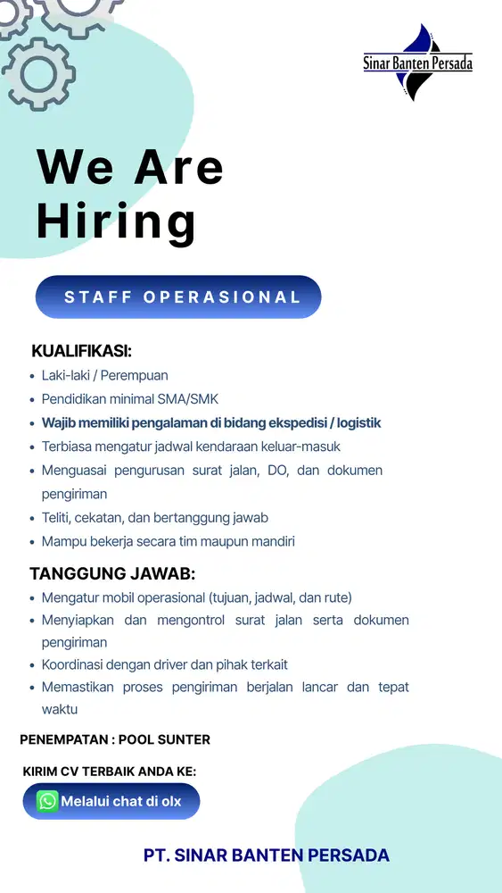 LOWONGAN Staff Operasional