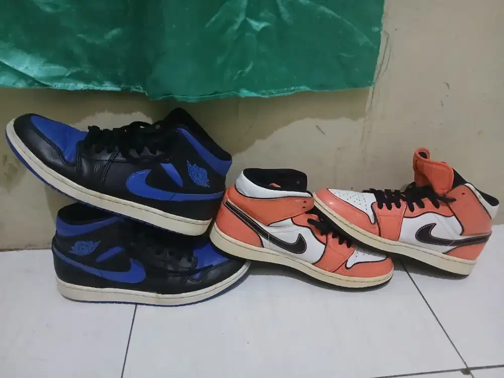 DUA NIKE AIR JORDAN [ Jual murah ] BIRU & ORANGE