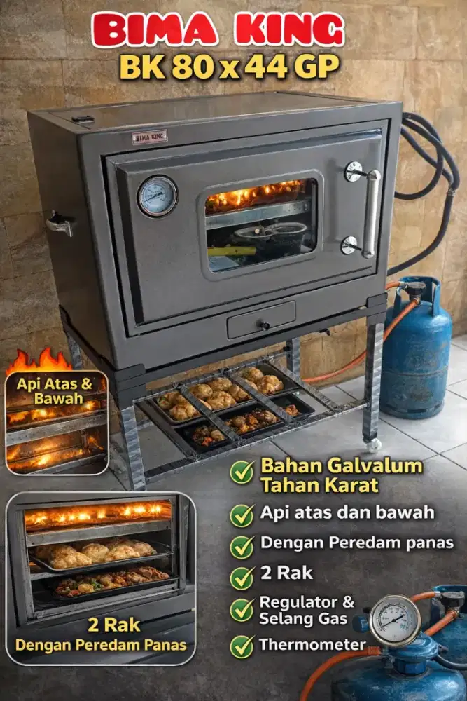 OVEN GAS ROTI CAKE PIZZA BK 80 X 44 GP
