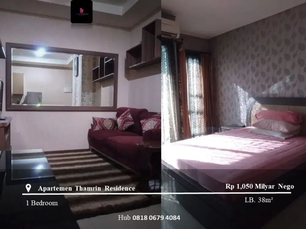 Dijual Apartement Thamrin Residence 1BR Full Furnished