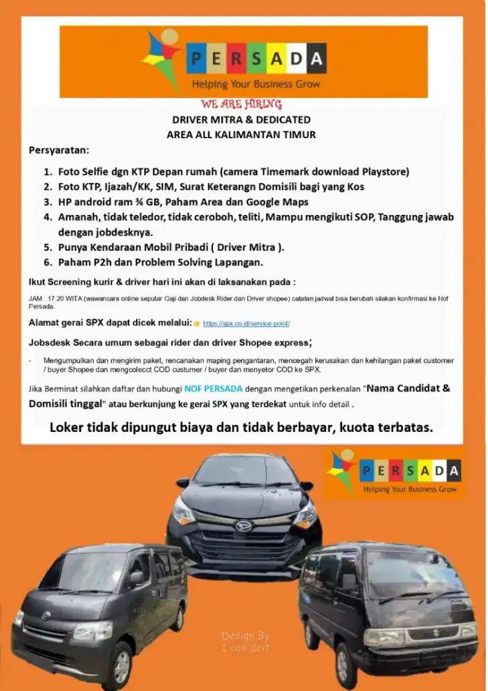 Loker driver all Kaltim