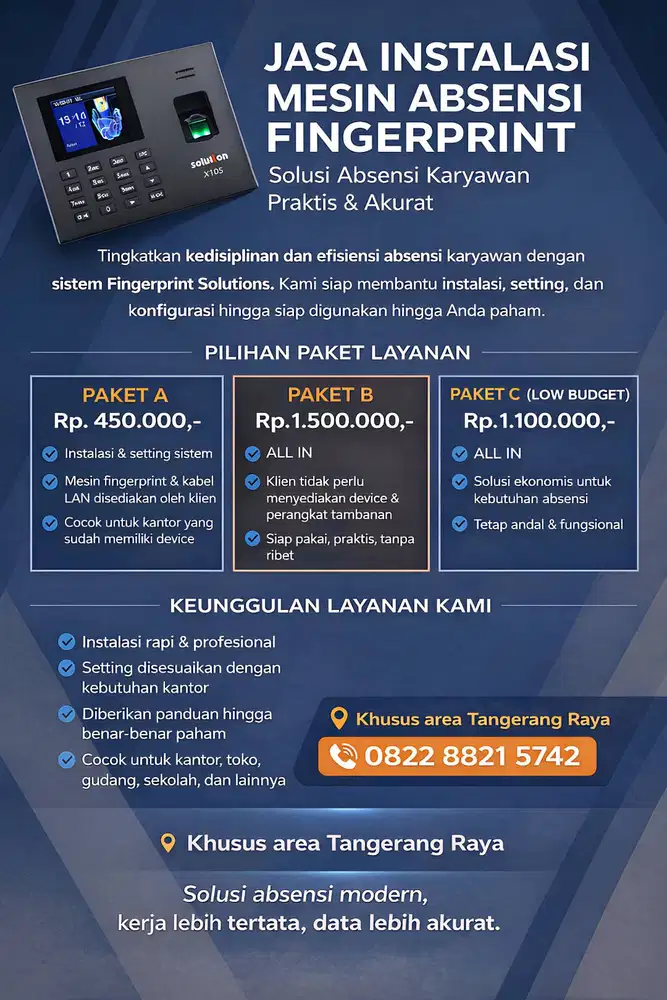 Jasa Instalasi Absensi Fingerprint | All In | Tangerang Raya