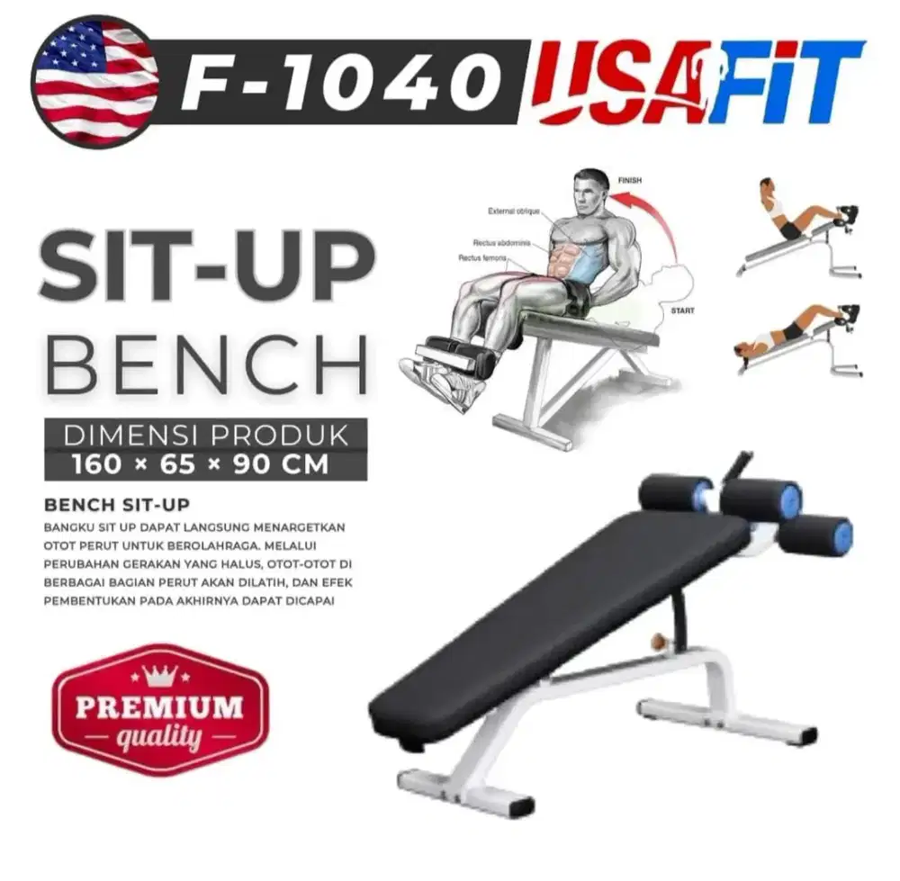 Sit Up Bench Import Usafit F-1040