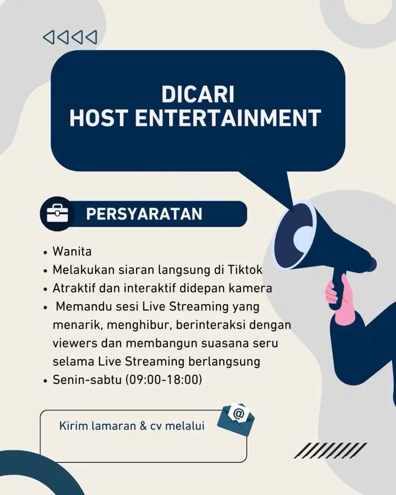 LOWONGAN KERJA HOST LIVE ENTERTAINMENT
