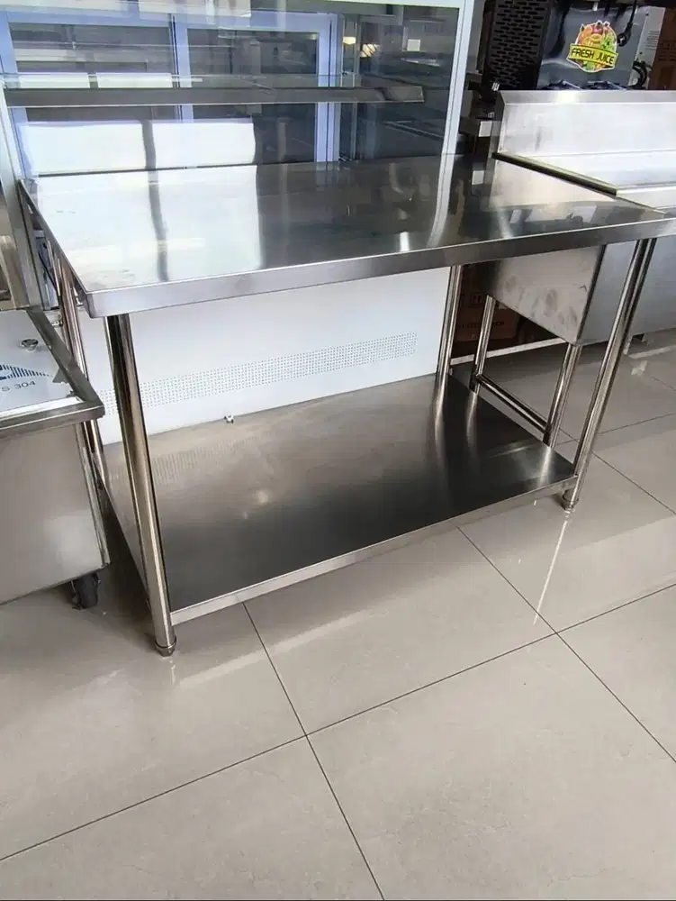 Meja Stainless 201 2 Layer tebal 0,8mm
