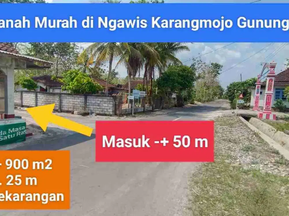 Jual tanah murah pekarangan di Ngawis karangmojo Gunungkidul