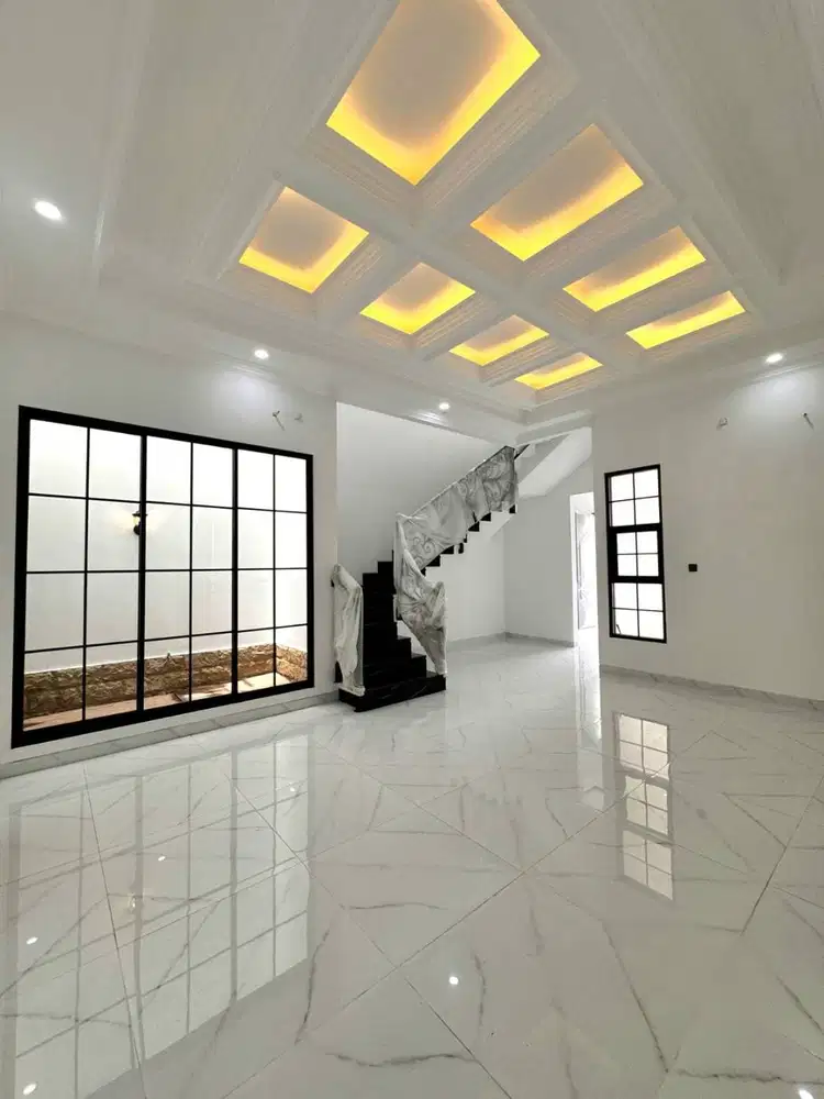 DIJUAL RUMAH BARU 2 LANTAI MINIMALIS FULL GRANIT SANITARY TOTO SHM