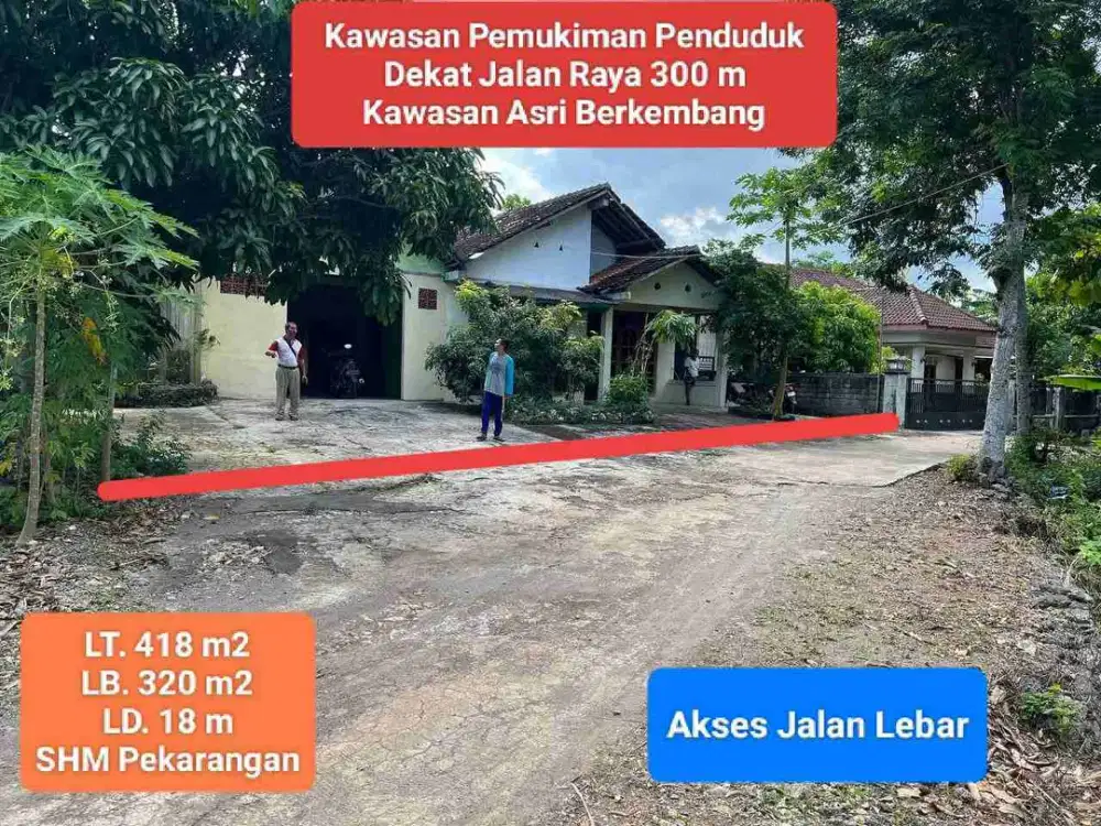 Jual rumah murah luas siap pakai di Candirejo semanu Gunungkidul 418 m2 hanya 220 t