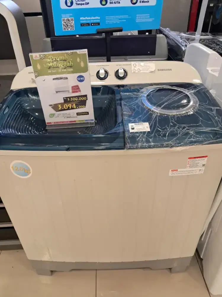 MESIN CUCI SAMSUNG 12kg WT12J4200MB PROMO MUNGGAHAN TANPA DP