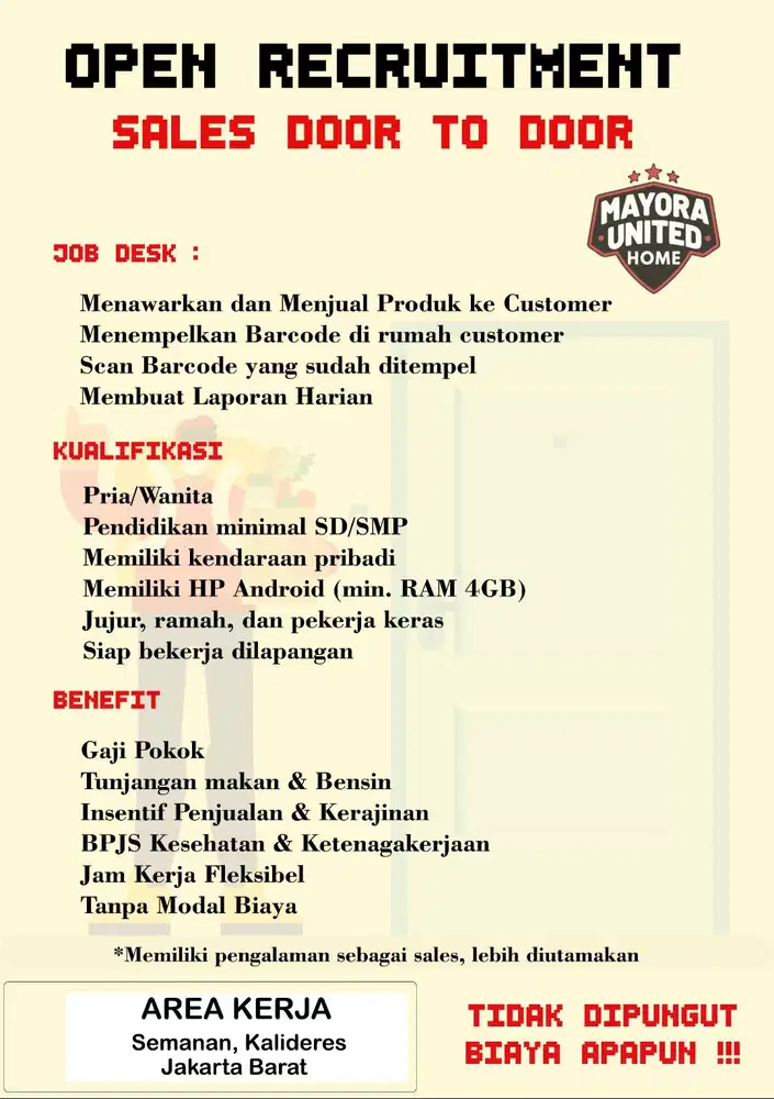 Lowongan Kerja Sales Lapangan - Semanan & Kalideres (Jakarta Barat )