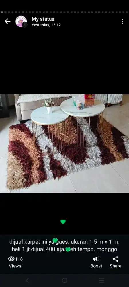 karpet cantik warna coklat