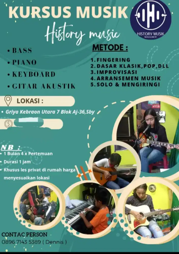 Kursus musik privat dasar History Musik murah