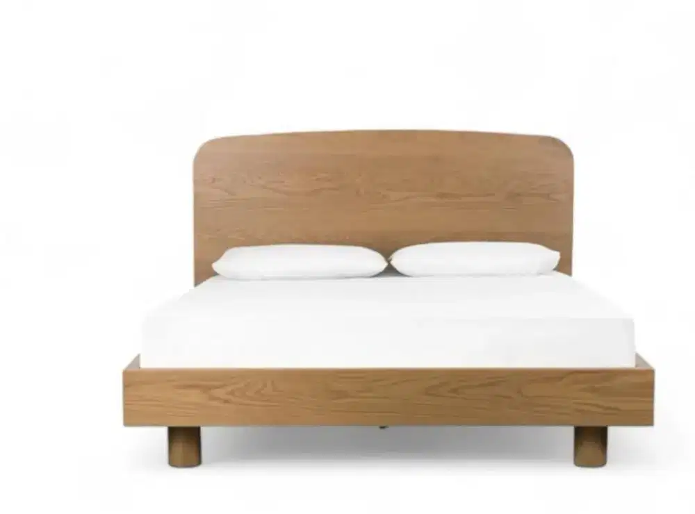 Bed Frame Divan Kasur King Size 180x200 Natural Wood Bleach Khaki