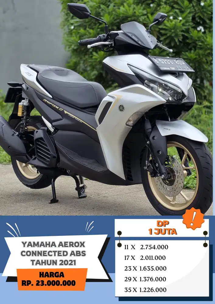 DP 1jt YAMAHA AEROX 155 CONNECTED ABS TAHUN 2021