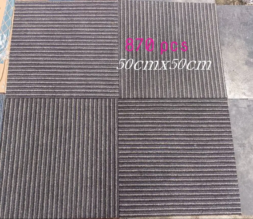 Karpet tile kantor hitam bergaris 02