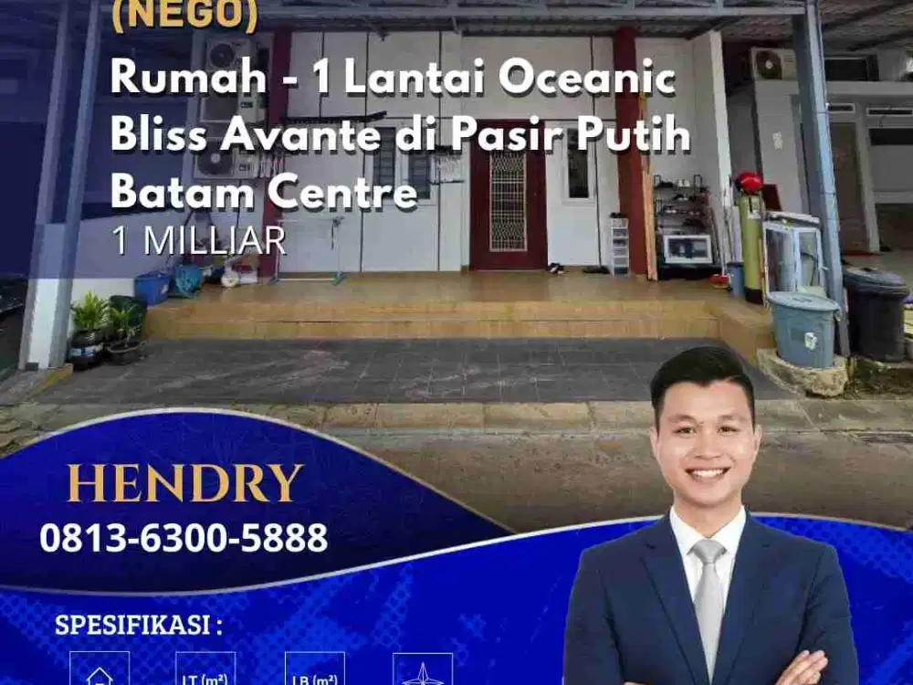 Dijual Rumah Oceanic Bliss Avante Pasir Putih Batam Centre