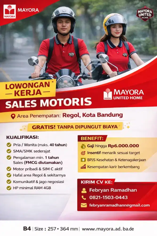 Sales Motoris Mayora United Home (Door To Door)