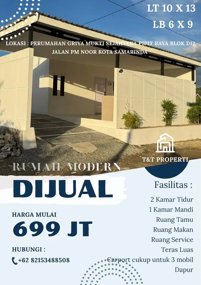 Dijual Rumah Modern Minimalis di Pusat Kota Samarinda